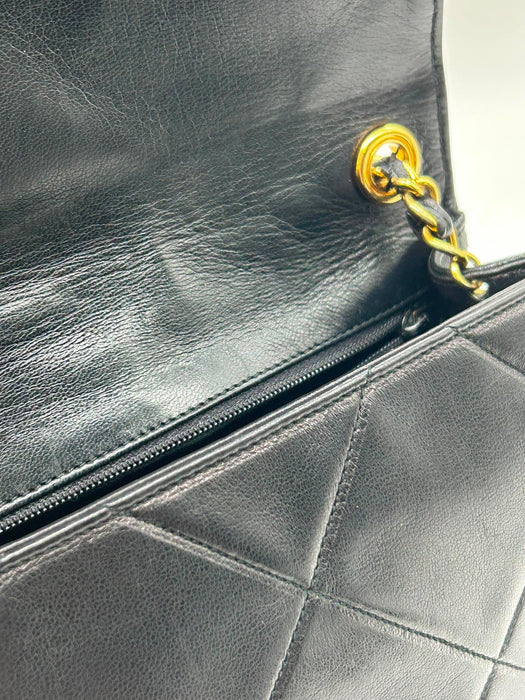 CHANEL Interlocking CC Black Lambskin Shoulder Bag