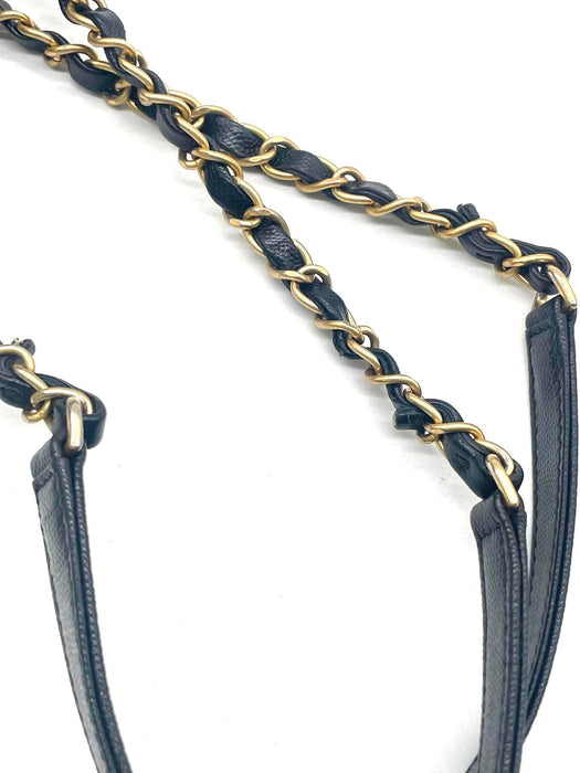 CHANEL Deauville Studded Black Caviar Leather 2-Way Bag