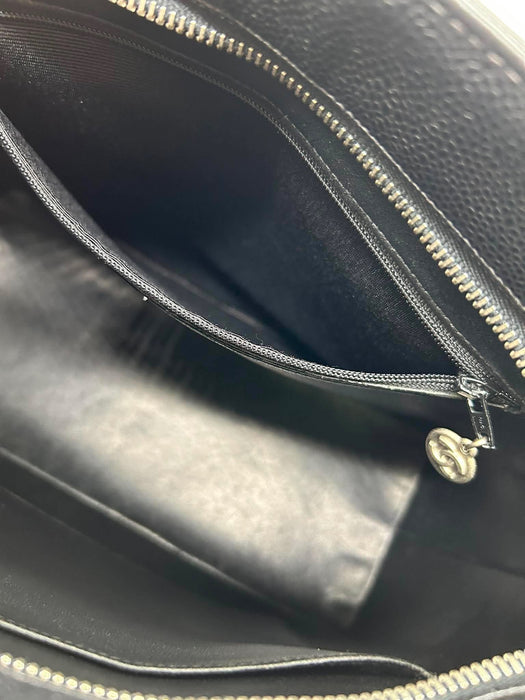 CHANEL Medallion Black Caviar Skin Handbag