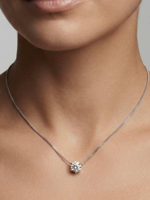 NO BRAND Diamond Stud Necklace