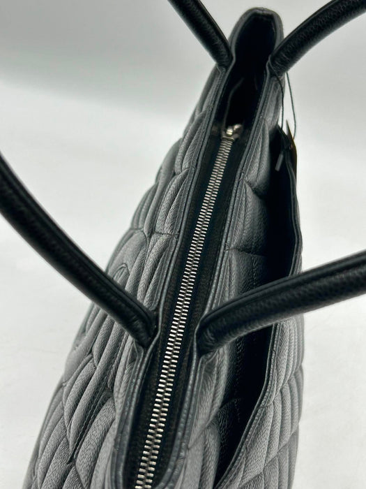CHANEL Medallion Black Caviar Skin Handbag