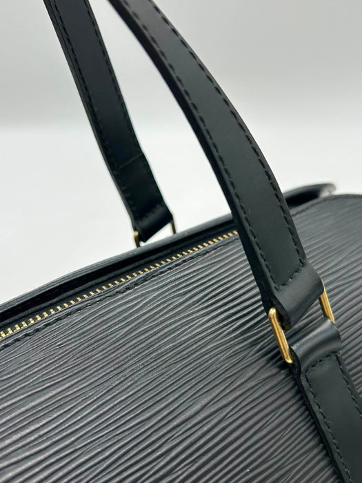 LOUIS VUITTON Soufflot Black Epi with Pouch Handbag