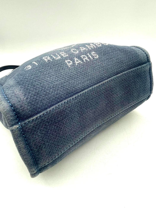 CHANEL Deauville Blue Denim Tote Shoulder Bag