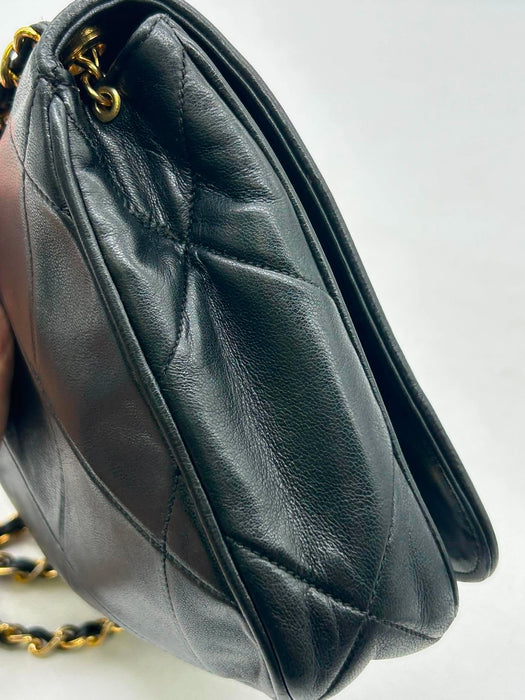 CHANEL Interlocking CC Black Lambskin Shoulder Bag
