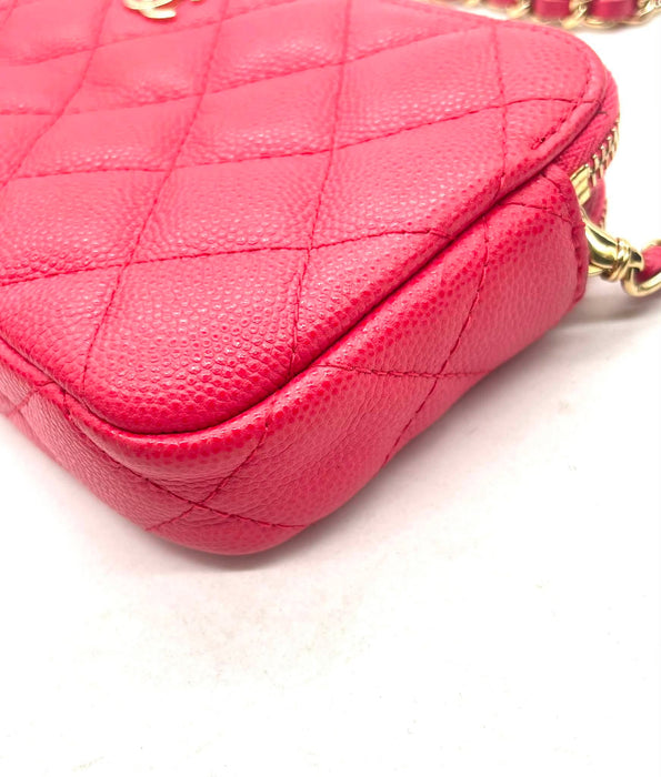 CHANEL CC Double Zip Quilted Clutch Chain Shoulder Bag