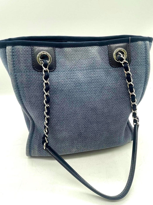 CHANEL Deauville Blue Denim Tote Shoulder Bag