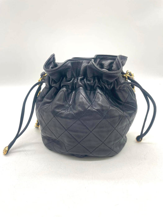 CHANEL Vintage Quilted Lambskin Drawstring Bucket Bag