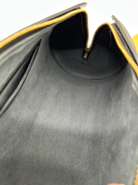 LOUIS VUITTON Soufflot Black Epi with Pouch Handbag