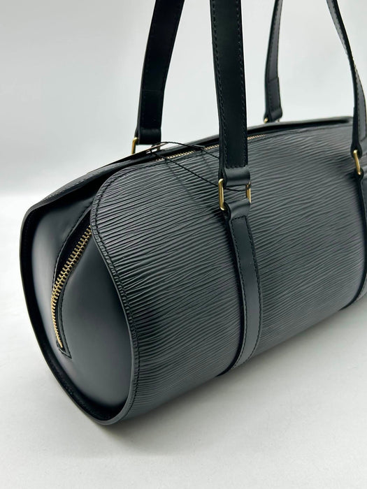 LOUIS VUITTON Soufflot Black Epi with Pouch Handbag