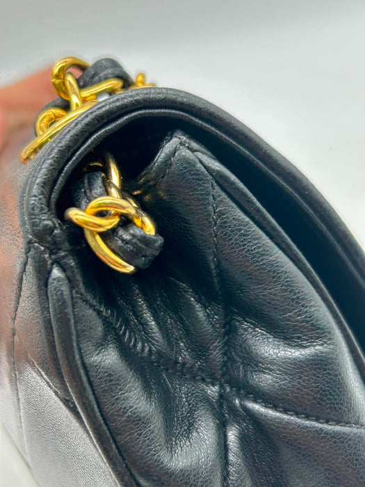 CHANEL Interlocking CC Black Lambskin Shoulder Bag