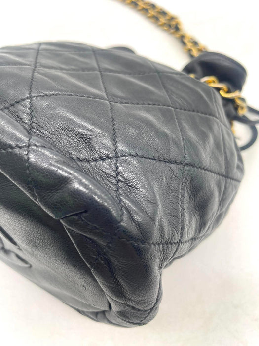 CHANEL Vintage Quilted Lambskin Drawstring Bucket Bag