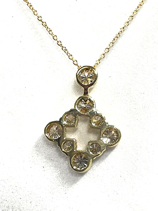 NO BRAND Clover Diamond Necklace