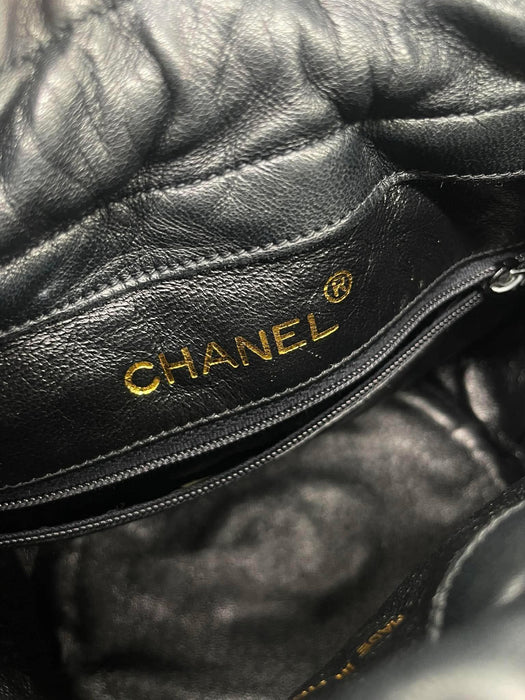CHANEL Vintage Quilted Lambskin Drawstring Bucket Bag