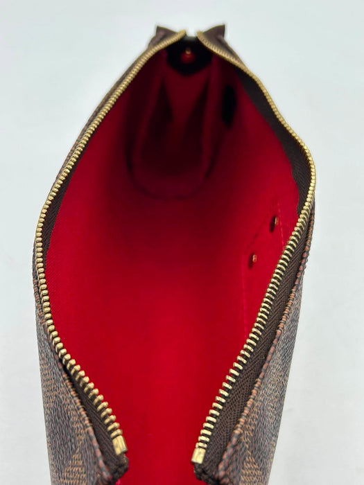 LOUIS VUITTON Eva Damier Ebene Clutch Shoulder Bag