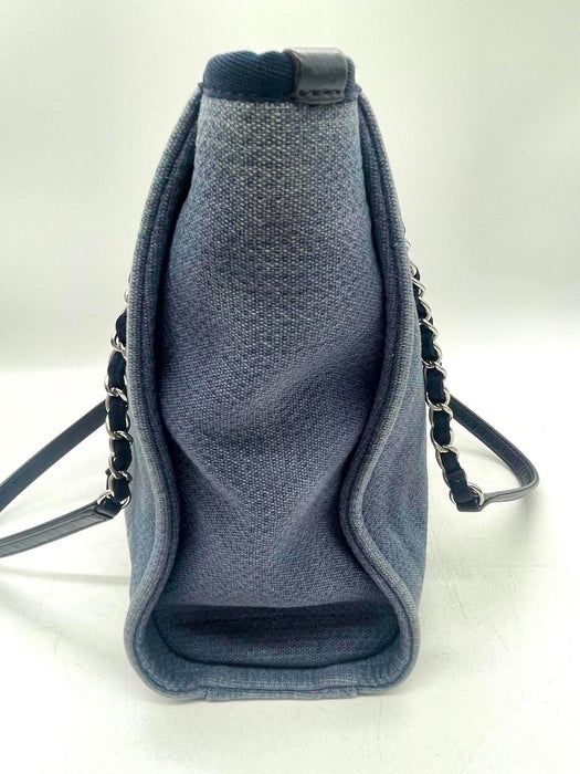 CHANEL Deauville Blue Denim Tote Shoulder Bag