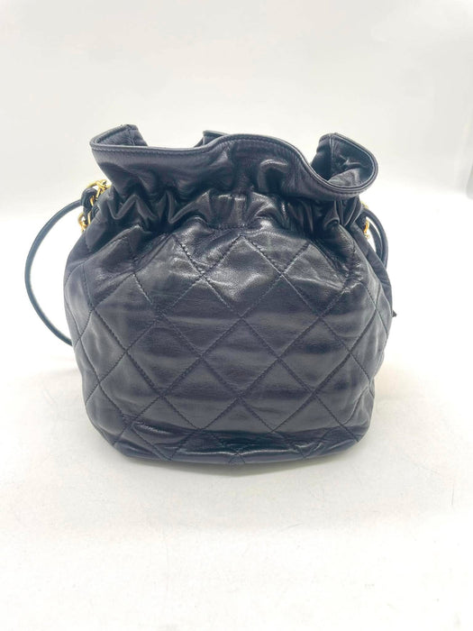CHANEL Vintage Quilted Lambskin Drawstring Bucket Bag