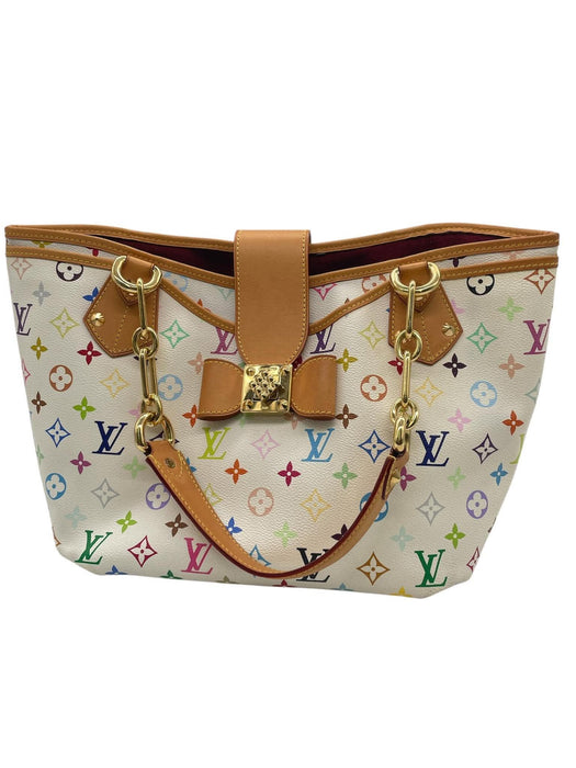 LOUIS VUITTON Annie GM White Multicolor Monogram Tote Bag