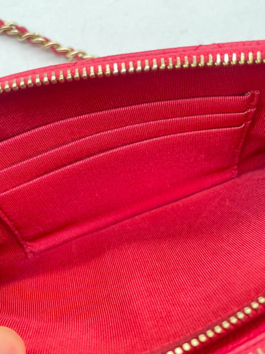 CHANEL CC Double Zip Quilted Clutch Chain Shoulder Bag
