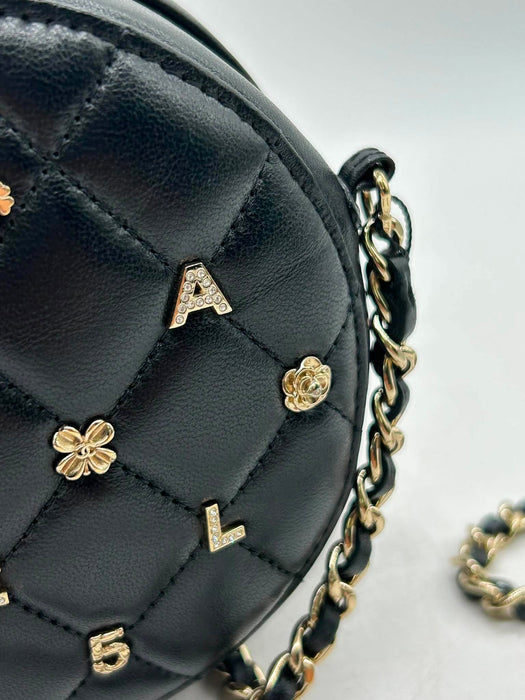CHANEL Lucky Charms Lambskin Round Clutch Shoulder Bag