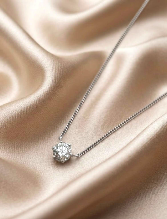 NO BRAND Diamond Stud Necklace