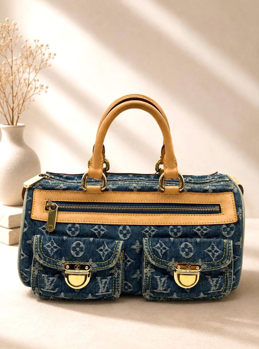 LOUIS VUITTON Denim Neo Speedy Handbag