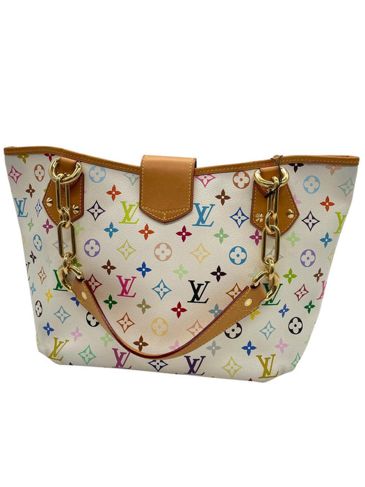 LOUIS VUITTON Annie GM White Multicolor Monogram Tote Bag