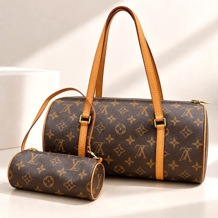 LOUIS VUITTON Papillon with Pouch Monogram Handbag