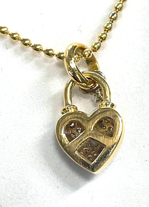 NO BRAND Heart Key Cluster Diamond Necklace
