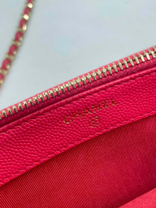 CHANEL CC Double Zip Quilted Clutch Chain Shoulder Bag