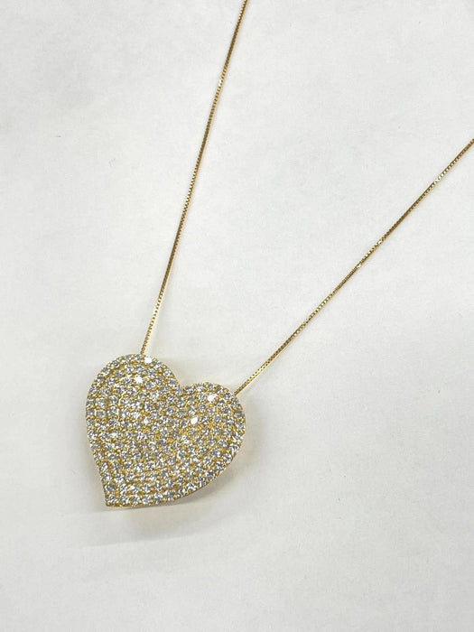 NO BRAND Heart Diamond Necklace