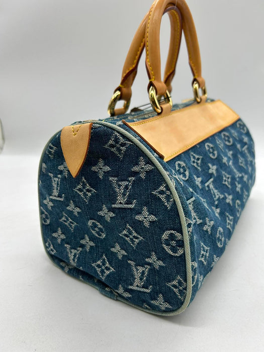 LOUIS VUITTON Denim Neo Speedy Handbag