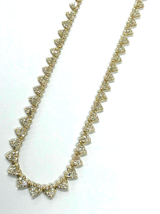 NO BRAND Heart Baguette Tennis Diamond Necklace