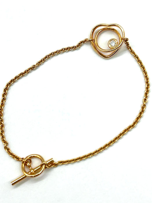 HERMES Vertige Coeur 1P Diamond Heart Bracelet