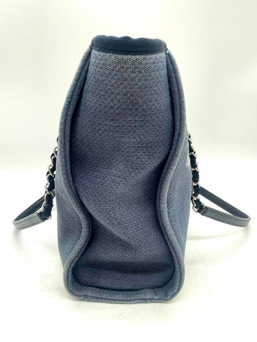 CHANEL Deauville Blue Denim Tote Shoulder Bag