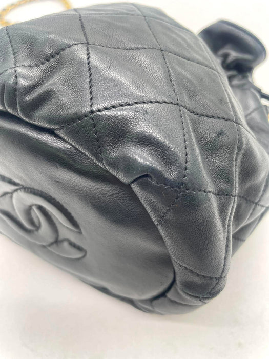 CHANEL Vintage Quilted Lambskin Drawstring Bucket Bag