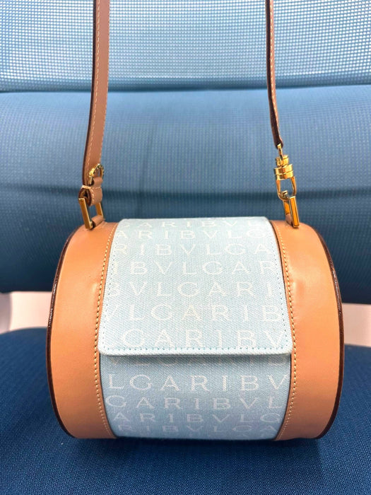BVLGARI B-Zero1 Logomania Cylinder Shoulder Bag