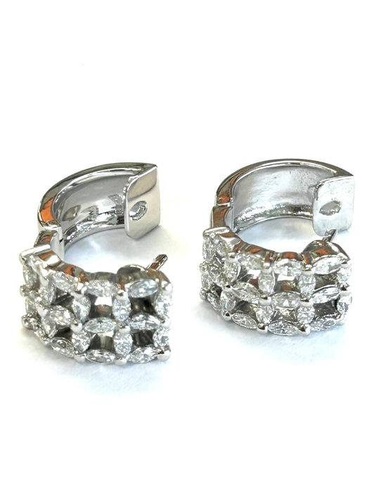 NO BRAND Cluster Diamond Huggie Earrings