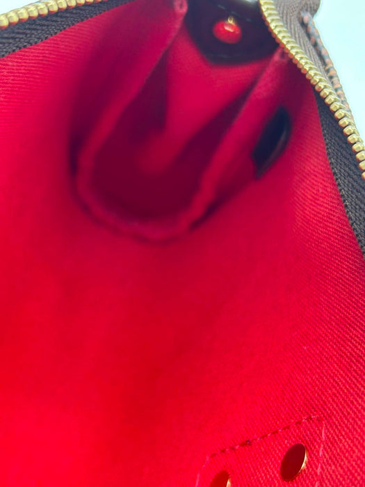 LOUIS VUITTON Eva Damier Ebene Clutch Shoulder Bag
