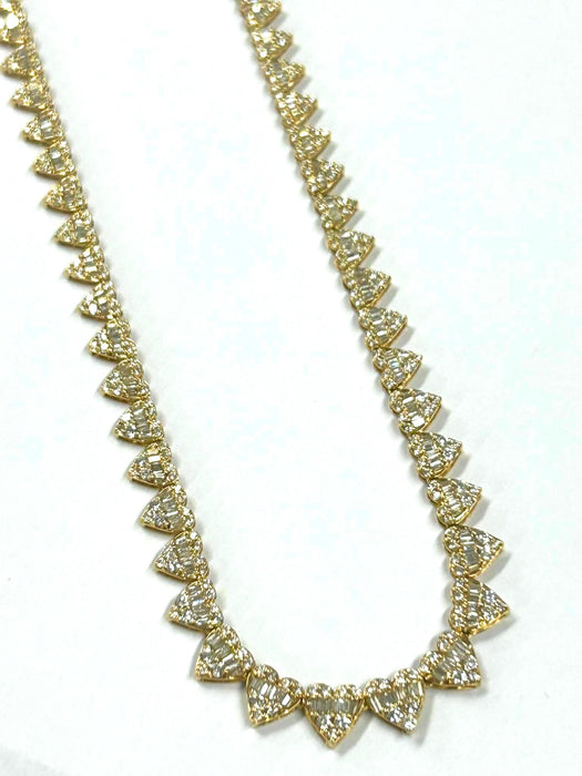 NO BRAND Heart Baguette Tennis Diamond Necklace
