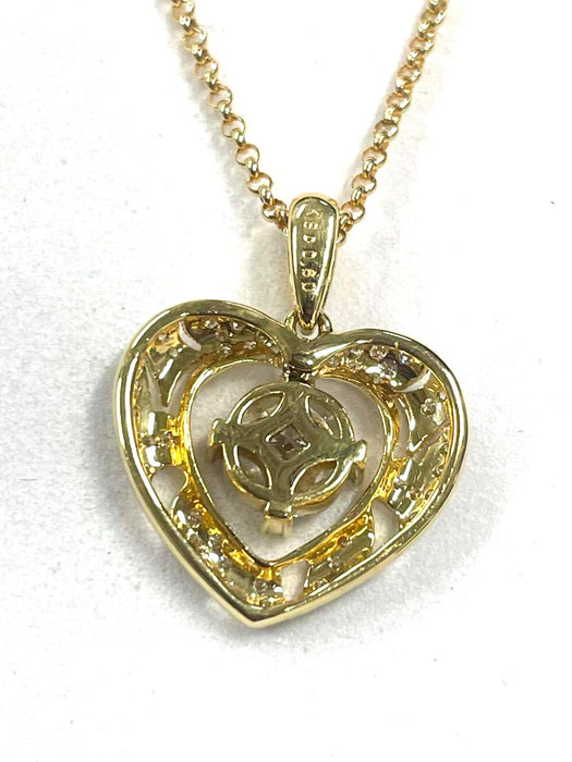 NO BRAND Heart Diamond Necklace