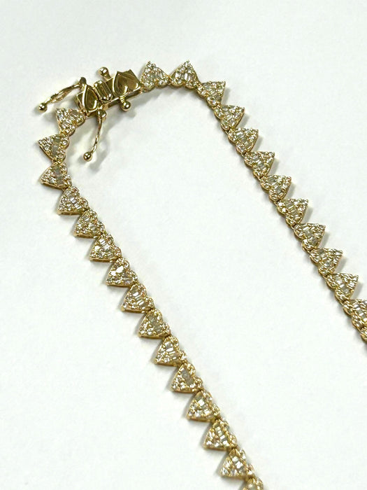 NO BRAND Heart Baguette Tennis Diamond Necklace