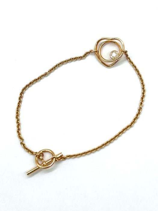 HERMES Vertige Coeur 1P Diamond Heart Bracelet