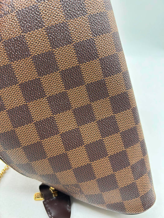 LOUIS VUITTON Eva Damier Ebene Clutch Shoulder Bag