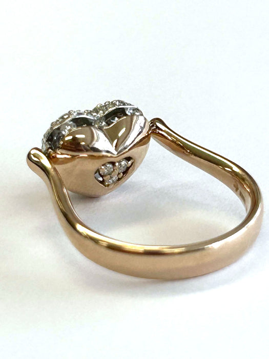 PONTE VECCHIO Heart Cluster Two-Tone Diamond Ring