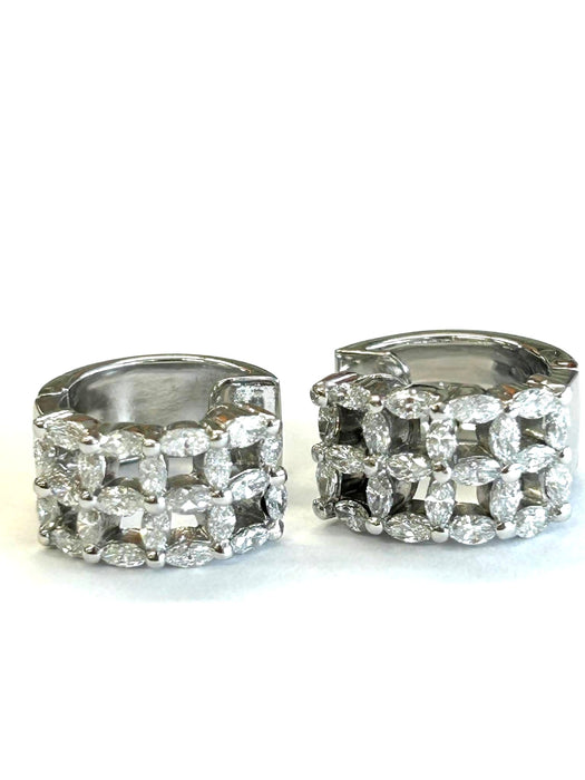 NO BRAND Cluster Diamond Huggie Earrings