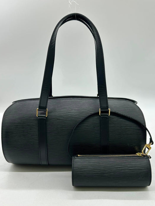 LOUIS VUITTON Soufflot Black Epi with Pouch Handbag