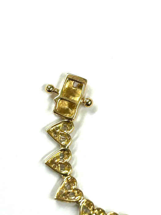 NO BRAND Heart Baguette Tennis Diamond Necklace