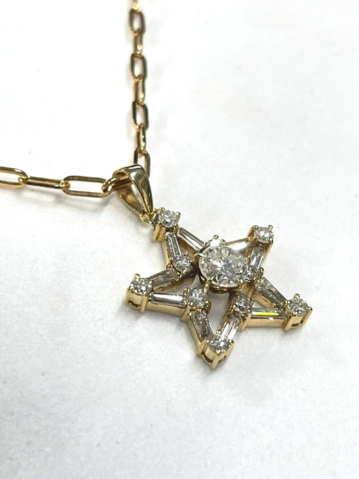 NO BRAND Star Baguette Diamond Necklace