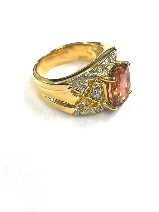 NO BRAND Pink Tourmaline Diamond Ring