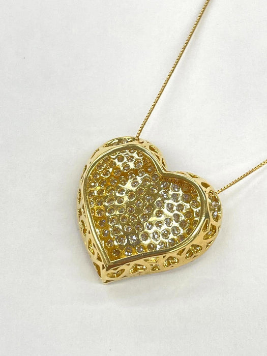 NO BRAND Heart Diamond Necklace
